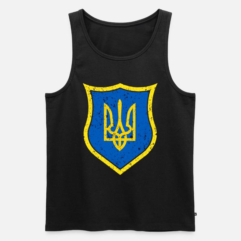Ukraine - Männer Premium Bio Tank Top - Schwarz
