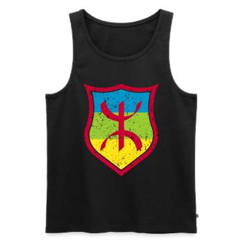 Amazigh - Männer Premium Bio Tank Top - Schwarz - Vorne - AI Model Male 178 light (178cm)