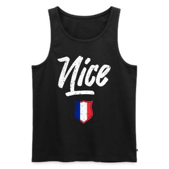 Nice - Men's Premium Organic Tank Top - black - Front - AI Model Male 178 light (178cm)