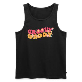 Groovy Daddy Garden Plant Flowers Floral Decor - Men's Premium Organic Tank Top - black - Front - AI Model Male 178 light (178cm)