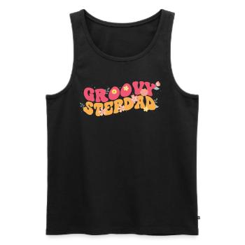 Groovy stepfather garden plant flowers - Men's Premium Organic Tank Top - black - Front - AI Model Male 178 light (178cm)