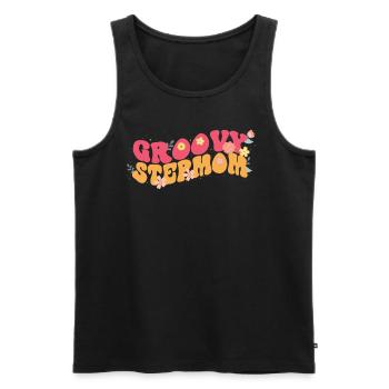 Groovy stepmother garden plant flowers - Men's Premium Organic Tank Top - black - Front - AI Model Male 178 light (178cm)