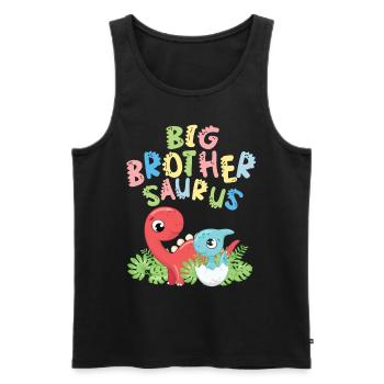 Großer Bruder Saurus Geschwister Herbivore - Männer Premium Bio Tank Top - Schwarz - Vorne - Michal (187cm)