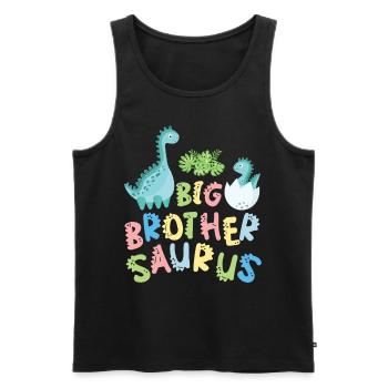 Großer Bruder Saurus Geschwister Herbivore - Männer Premium Bio Tank Top - Schwarz - Vorne - Michal (187cm)