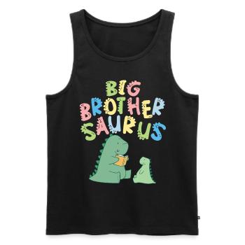 Großer Bruder Saurus Geschwister Herbivore - Männer Premium Bio Tank Top - Schwarz - Vorne - Michal (187cm)