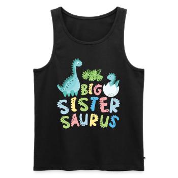 Große Schwester Saurus Geschwister Herbivore - Männer Premium Bio Tank Top - Schwarz - Vorne - Michal (187cm)