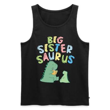 Große Schwester Saurus Geschwister Herbivore - Männer Premium Bio Tank Top - Schwarz - Vorne - Michal (187cm)