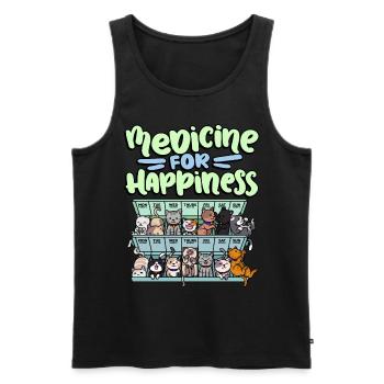 Ma pilule Happy Medicine Every Day - Débardeur bio Premium Homme - noir - Devant - Michal (187cm)