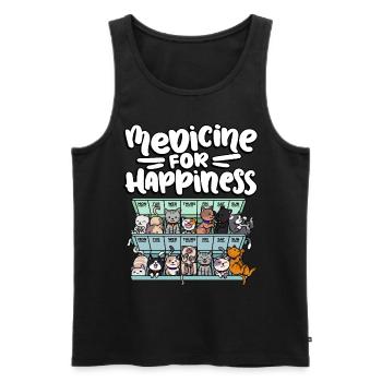 Ma pilule Happy Medicine Every Day - Débardeur bio Premium Homme - noir - Devant - Michal (187cm)
