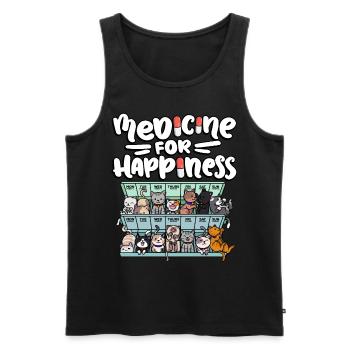 Ma pilule Happy Medicine Every Day - Débardeur bio Premium Homme - noir - Devant - Michal (187cm)