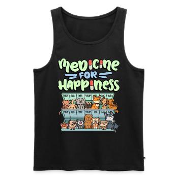 Ma pilule Happy Medicine Every Day - Débardeur bio Premium Homme - noir - Devant - Michal (187cm)
