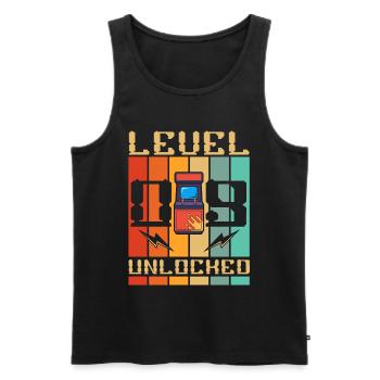 Level 9 Unlocked Arcade Machine Gamer 9. - Men's Premium Organic Tank Top - black - Front - Michal (187cm)
