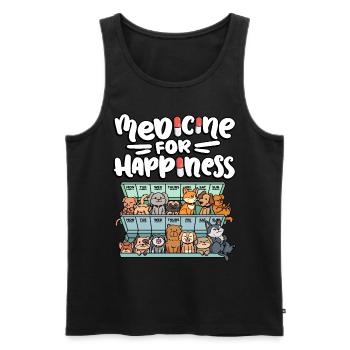 Ma pilule Happy Medicine Every Day - Débardeur bio Premium Homme - noir - Devant - Michal (187cm)