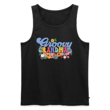 Groovy Grandma Jardin Plantes Fleurs Décorations Florales - Débardeur bio Premium Homme - noir - Devant - Michal (187cm)