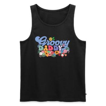 Groovy Daddy Garden Plant Flowers Floral Decor - Men's Premium Organic Tank Top - black - Front - AI Model Male 178 light (178cm)