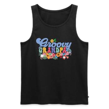 Groovy Grandpa Jardin Plantes Fleurs Décoration Florale - Débardeur bio Premium Homme - noir - Devant - Michal (187cm)