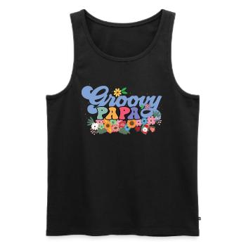 Groovy Papa Garten Pflanze Blumen Blumendekor - Männer Premium Bio Tank Top - Schwarz - Vorne - Michal (187cm)