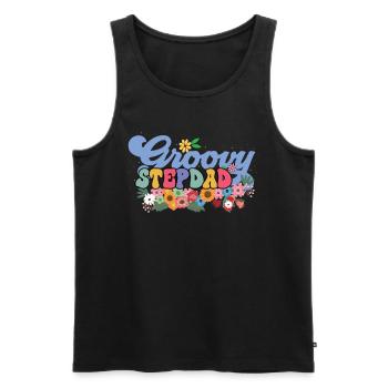Groovy stepfather garden plant flowers - Men's Premium Organic Tank Top - black - Front - AI Model Male 178 light (178cm)