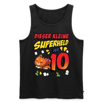 Dieser Kleine Superheld Ist 10 Katzenbesitzer 10. - Männer Premium Bio Tank Top - Schwarz - Vorne - Michal (187cm)
