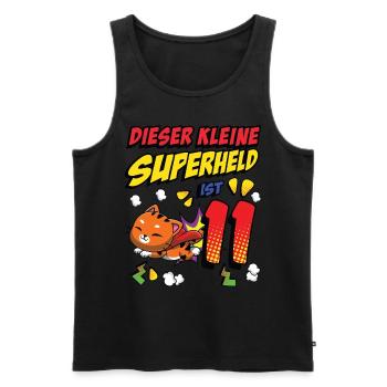 Dieser Kleine Superheld Ist 11 Katzenbesitzer 11. - Männer Premium Bio Tank Top - Schwarz - Vorne - Michal (187cm)