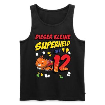 Dieser Kleine Superheld Ist 12 Katzenbesitzer 12. - Männer Premium Bio Tank Top - Schwarz - Vorne - Michal (187cm)