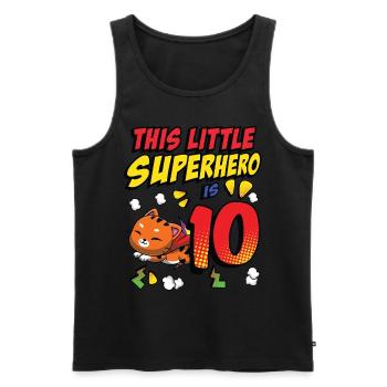 This little superheroine is 10 cat owners - Men's Premium Organic Tank Top - black - Front - AI Model Male 178 light (178cm)