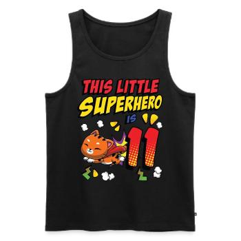 This little superhero is 11 cat owner 11. - Men's Premium Organic Tank Top - black - Front - AI Model Male 178 light (178cm)