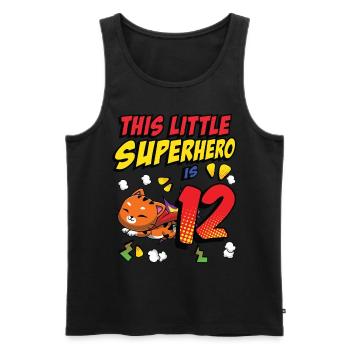 This little superhero is 12 cat owners 12. - Men's Premium Organic Tank Top - black - Front - AI Model Male 178 light (178cm)