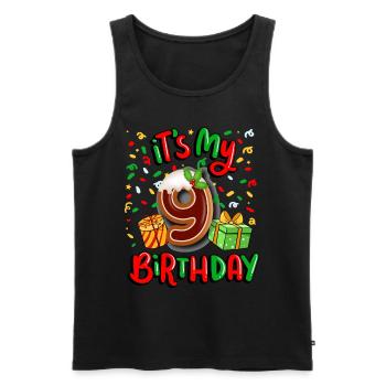 It's my 9th birthday Christmas present 9. - Men's Premium Organic Tank Top - black - Front - AI Model Male 178 light (178cm)