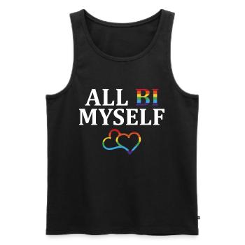 All Bi Myself Lgbt Rainbow Gay Pride Flag - Débardeur bio Premium Homme - noir - Devant - AI Model Male 178 light (178cm)