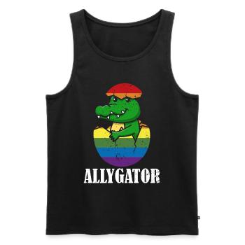 Allygator Hetero-verbündeter Alligator - Männer Premium Bio Tank Top - Schwarz - Vorne - Michal (187cm)