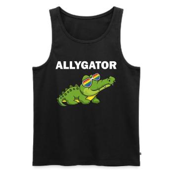 Allygator Alligator hétéro-allié - Débardeur bio Premium Homme - noir - Devant - Michal (187cm)