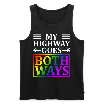 Mon autoroute va dans les deux sens Lgbt - Débardeur bio Premium Homme - noir - Devant - AI Model Male 178 light (178cm)