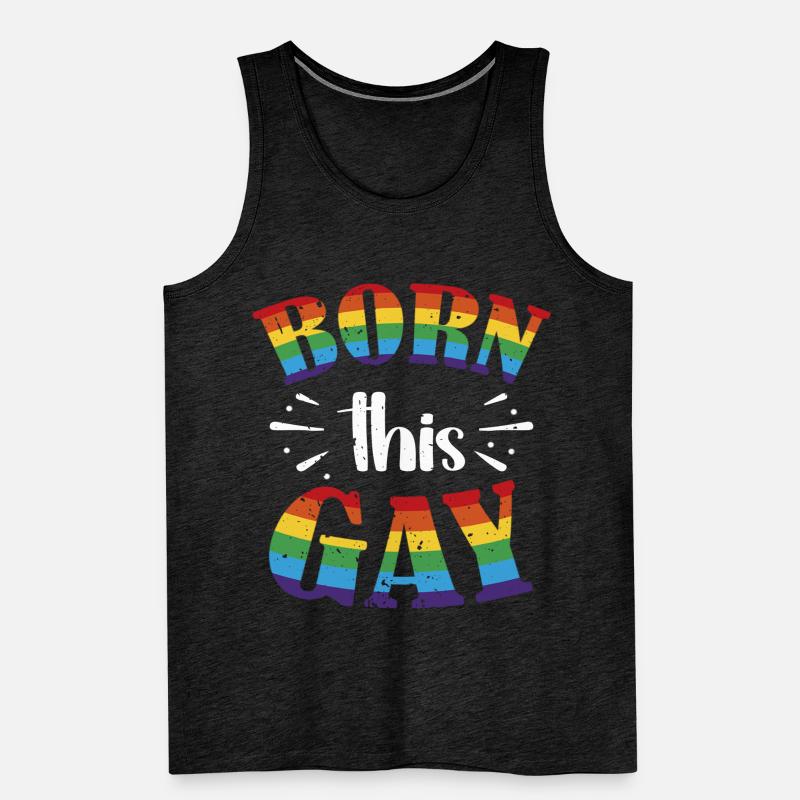 Né ce drapeau de la Gay Pride arc-en-ciel Débardeur bio Premium Homme