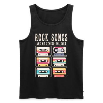 Rock songs are my stress-reliever - Men's Premium Organic Tank Top - black - Front - Michal (187cm)
