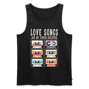 Love Songs Are My Stress-reliever - Men's Premium Organic Tank Top - black - Front - Michal (187cm)