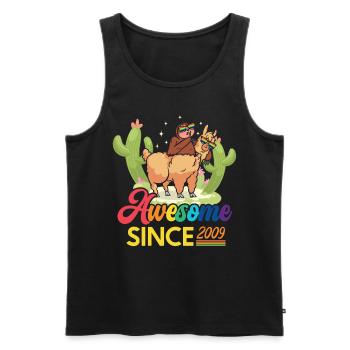 Awesome Since 2009 Year of birth sheep anniversary - Men's Premium Organic Tank Top - black - Front - AI Model Male 178 light (178cm)