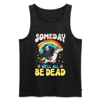 One day we will all be dead Rainbow - Men's Premium Organic Tank Top - black - Front - AI Model Male 178 light (178cm)