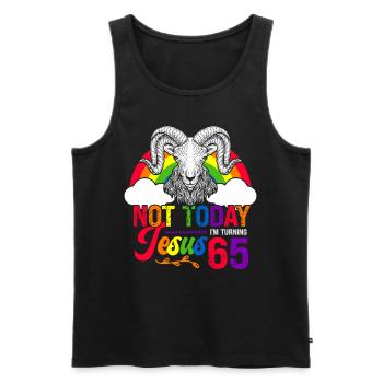Nicht Heute Jesus Ich Werde 65 Regenbogenschaf - Männer Premium Bio Tank Top - Schwarz - Vorne - AI Model Male 178 light (178cm)