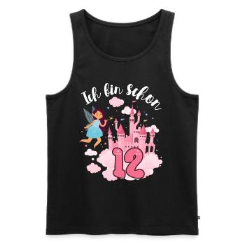 J’ai déjà 12 ans Fairy Magic Castle 12. - Débardeur bio Premium Homme - noir - Devant - AI Model Male 178 light (178cm)