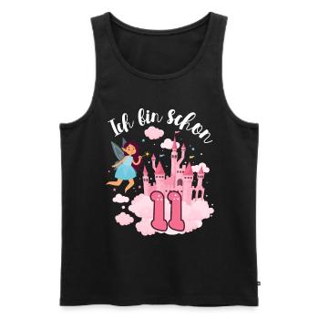 J’ai déjà 11 ans Fairy Magic Castle 11. - Débardeur bio Premium Homme - noir - Devant - AI Model Male 178 light (178cm)
