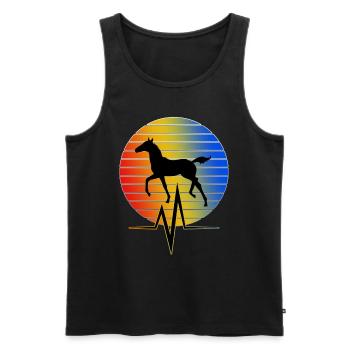 Pferd - EKG - Männer Premium Bio Tank Top - Schwarz - Vorne - AI Model Male 178 light (178cm)