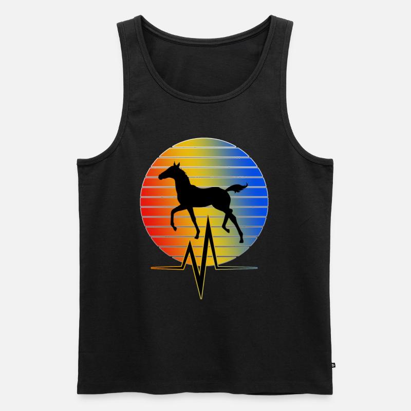 Pferd - EKG - Männer Premium Bio Tank Top - Schwarz