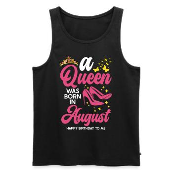A queen was born in August All the best - Men's Premium Organic Tank Top - black - Front - AI Model Male 178 light (178cm)