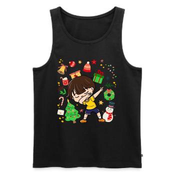 Dab Young Child Christmas Tree Decorations Xmas - Men's Premium Organic Tank Top - black - Front - AI Model Male 178 light (178cm)