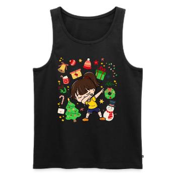 Dab Girl Child Christmas Tree Decoration - Men's Premium Organic Tank Top - black - Front - AI Model Male 178 light (178cm)