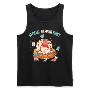 Official Napping Shirt Sleepy Cat Winter - Men's Premium Organic Tank Top - black - Front - Michal (187cm)
