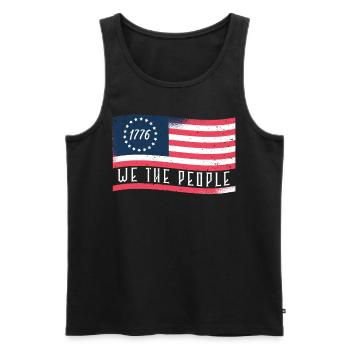 1776 Wir Das Volk Patriotisch Amerikanischer - Männer Premium Bio Tank Top - Schwarz - Vorne - AI Model Male 178 light (178cm)