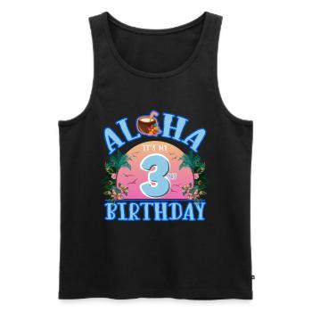 Aloha c’est ma boisson à la noix de pour mon 3ème anniversaire et - Débardeur bio Premium Homme - noir - Devant - AI Model Male 178 light (178cm)