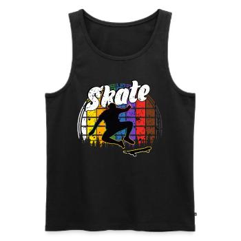 Skateboard Freestyle - Débardeur bio Premium Homme - noir - Devant - AI Model Male 178 light (178cm)
